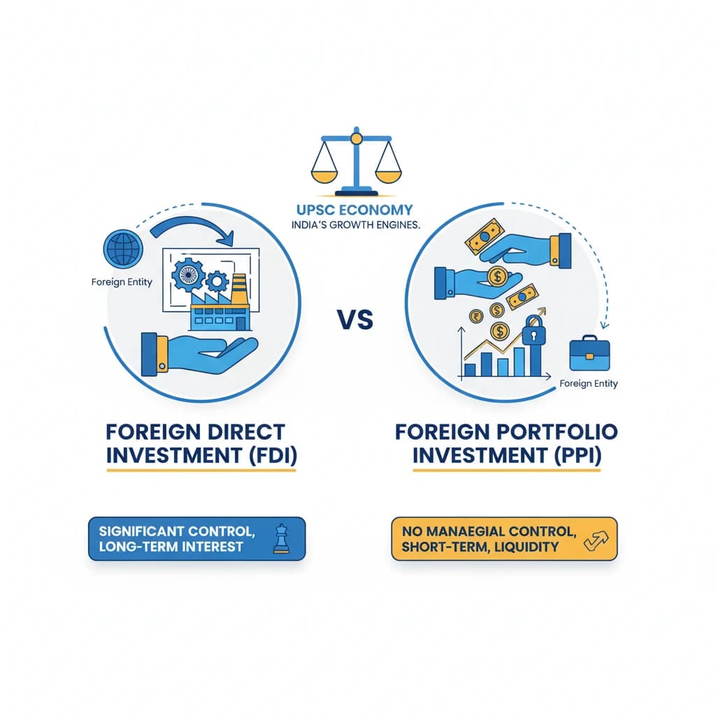 FDI and FPI: Foreign Investment Routes in India - UPSC Economy
