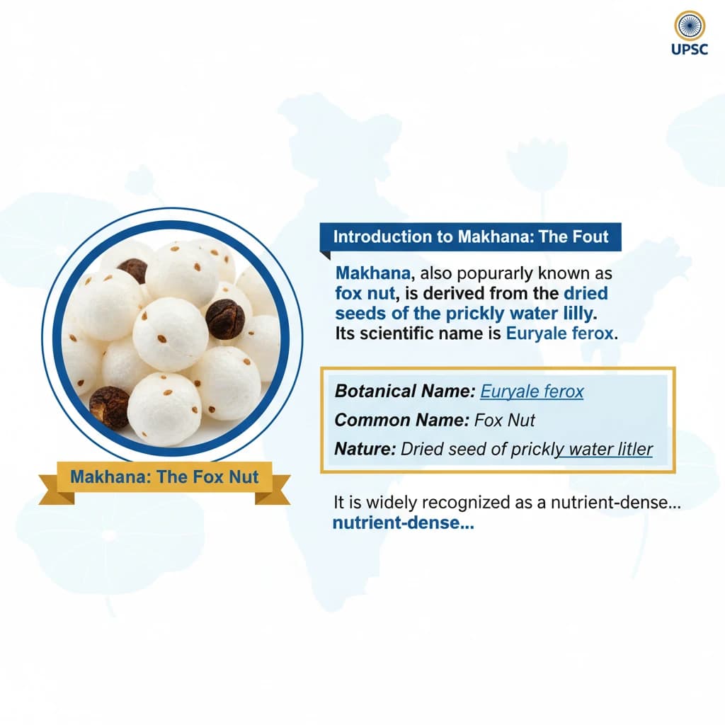 Makhana (Fox Nut): Production, GI Tag (Mithila), and Market Overview