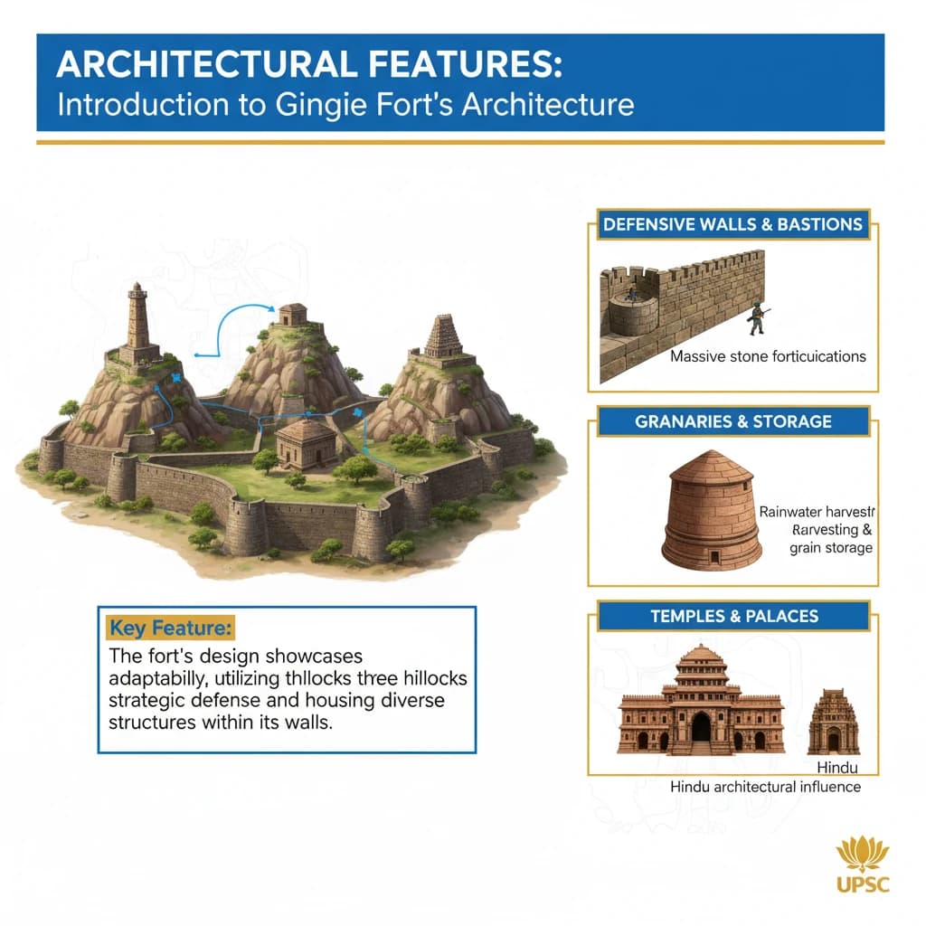 Gingee Fort: Architectural Features, Temples, and Water Systems