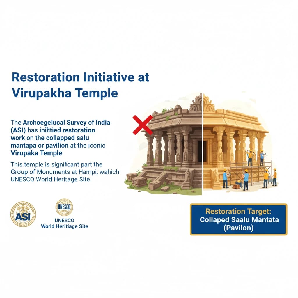 Restoration of Virupaksha Temple Pavilion