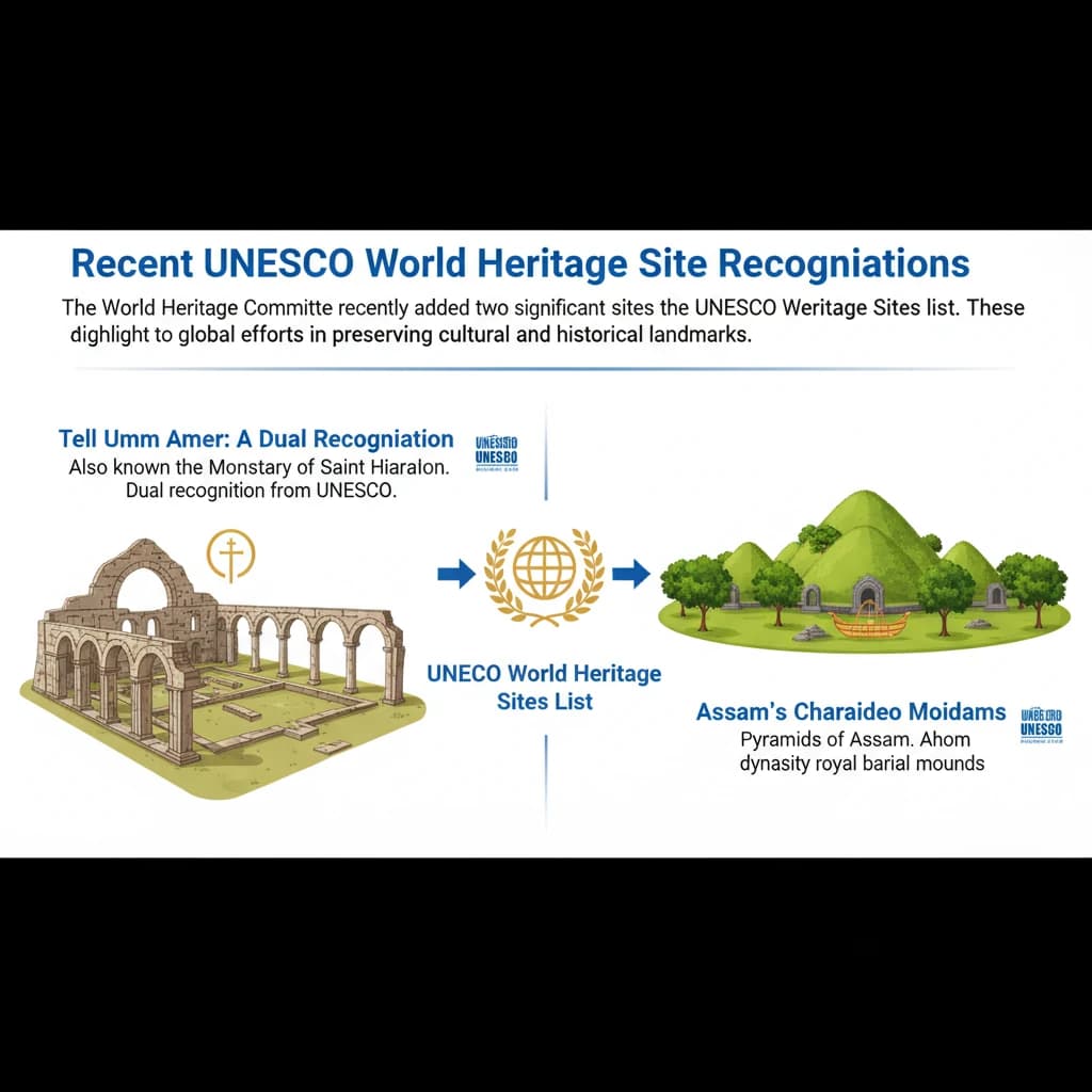 Tell Umm Amer and Assam’s Charaideo Moidams Recognised by UNESCO
