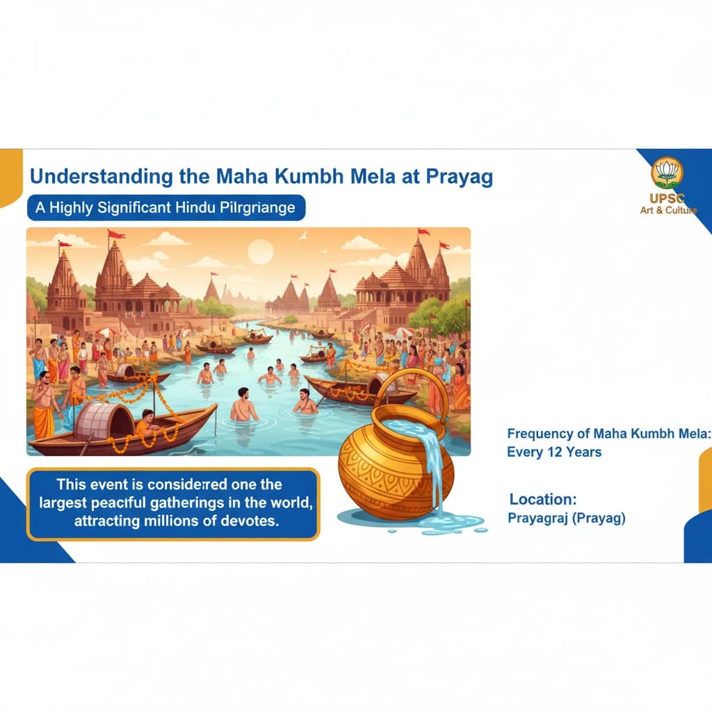 The Maha Kumbh Mela is celebrated at Prayag