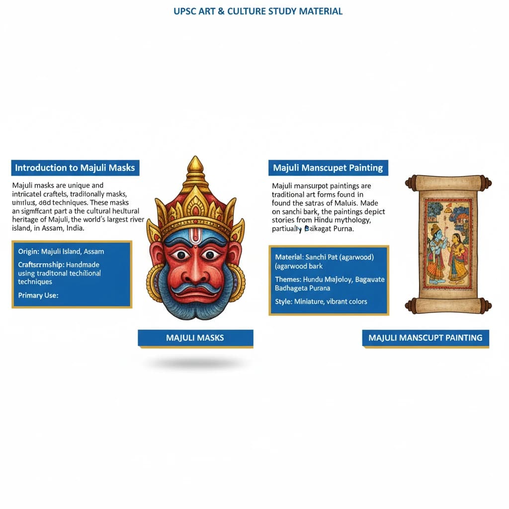 What are Majuli Masks and Majuli Manuscript Painting?