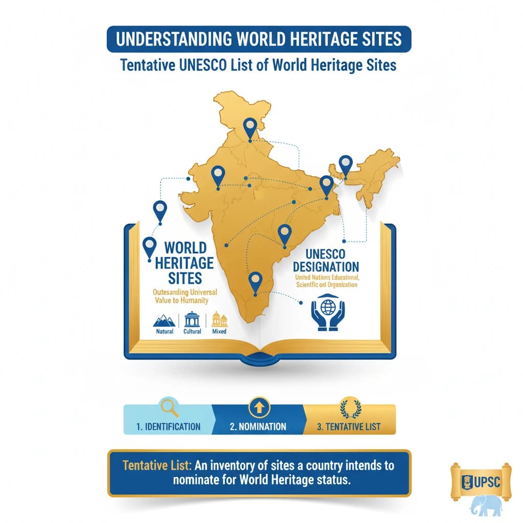 What is the Tentative UNESCO list of World Heritage Sites?