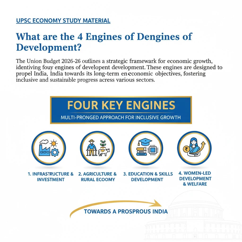 What are the 4 Engines of Development in the Union Budget 2026-26?