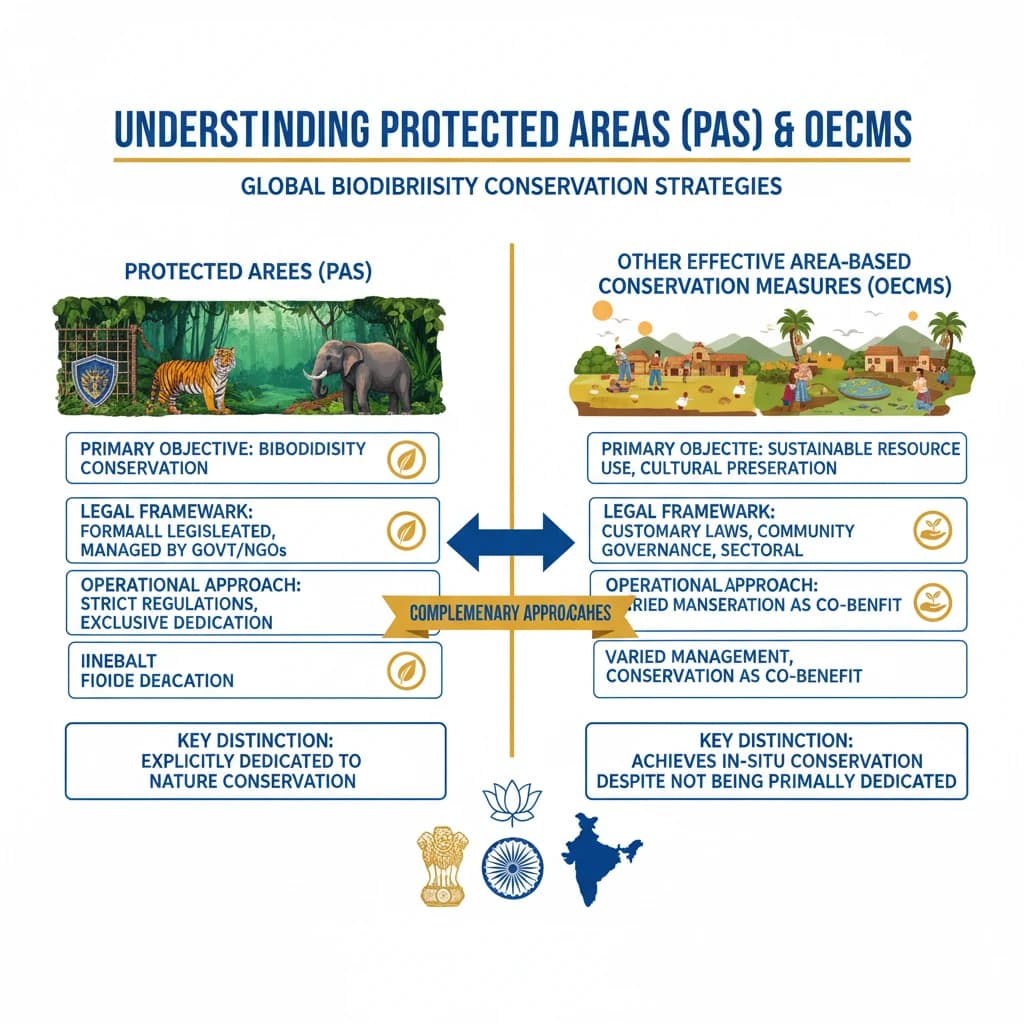 OECMs vs. PAs: Key Differences for Environment & Ecology