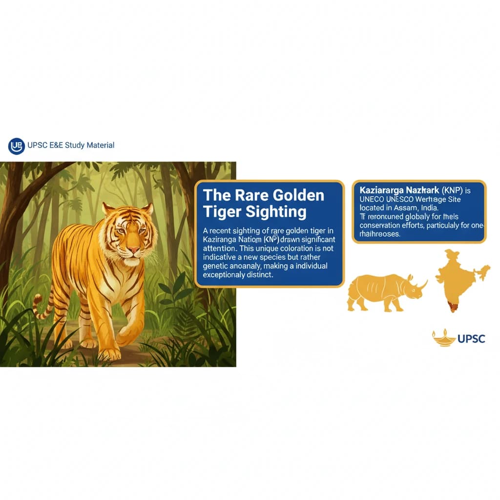 Golden Tiger in Kaziranga National Park