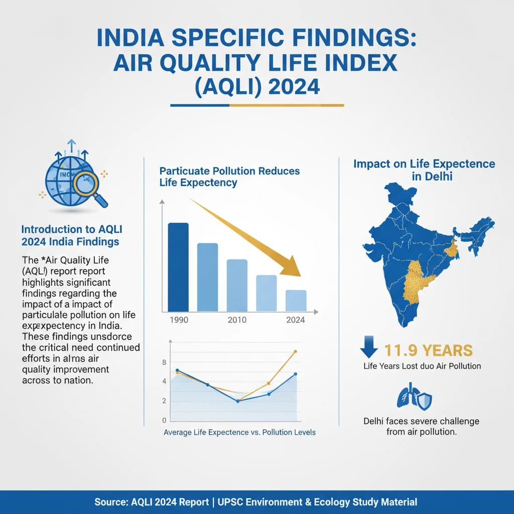 What are India Specific Findings in Air Quality Life Index (AQLI) 2024?