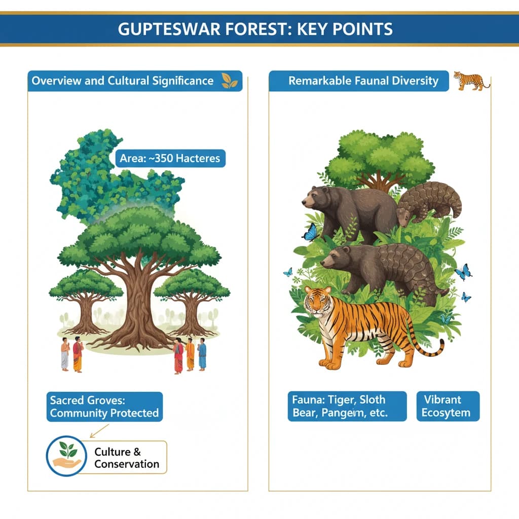 What are the Key Points Related to Gupteswar Forest?