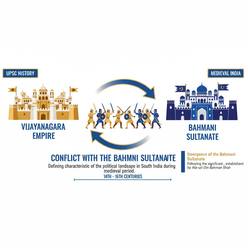 The empire frequently clashed with the Bahmani Sultanate