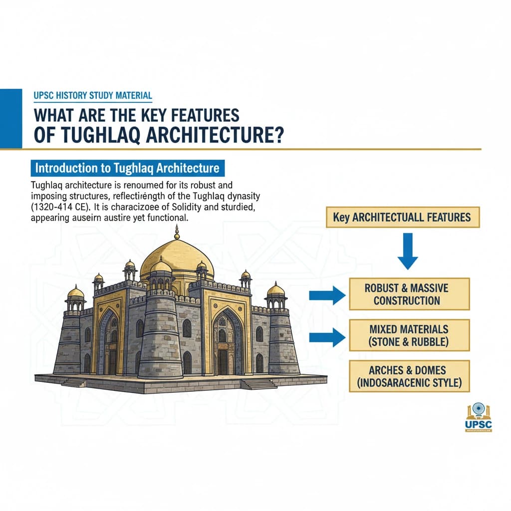 What are the Key Features of Tughlaq Architecture?