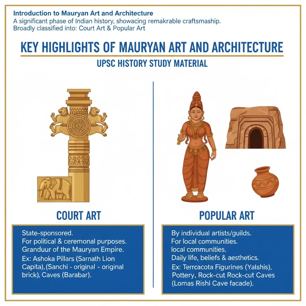 What are the Key Highlights of
the Mauryan Art and Architecture?