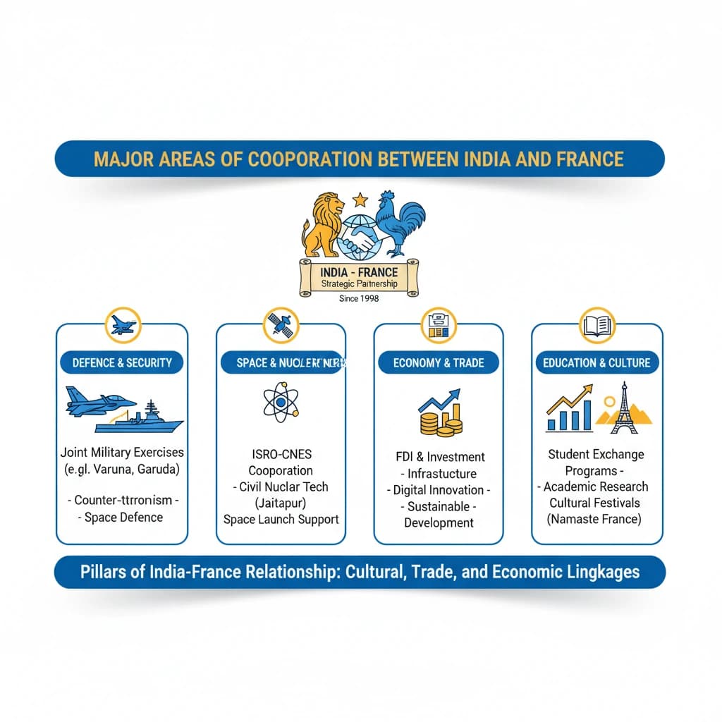 What are the Major Areas of Cooperation between India and France