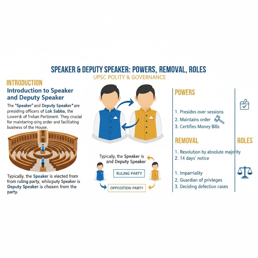Speaker and Deputy Speaker: Powers, Removal, and Roles