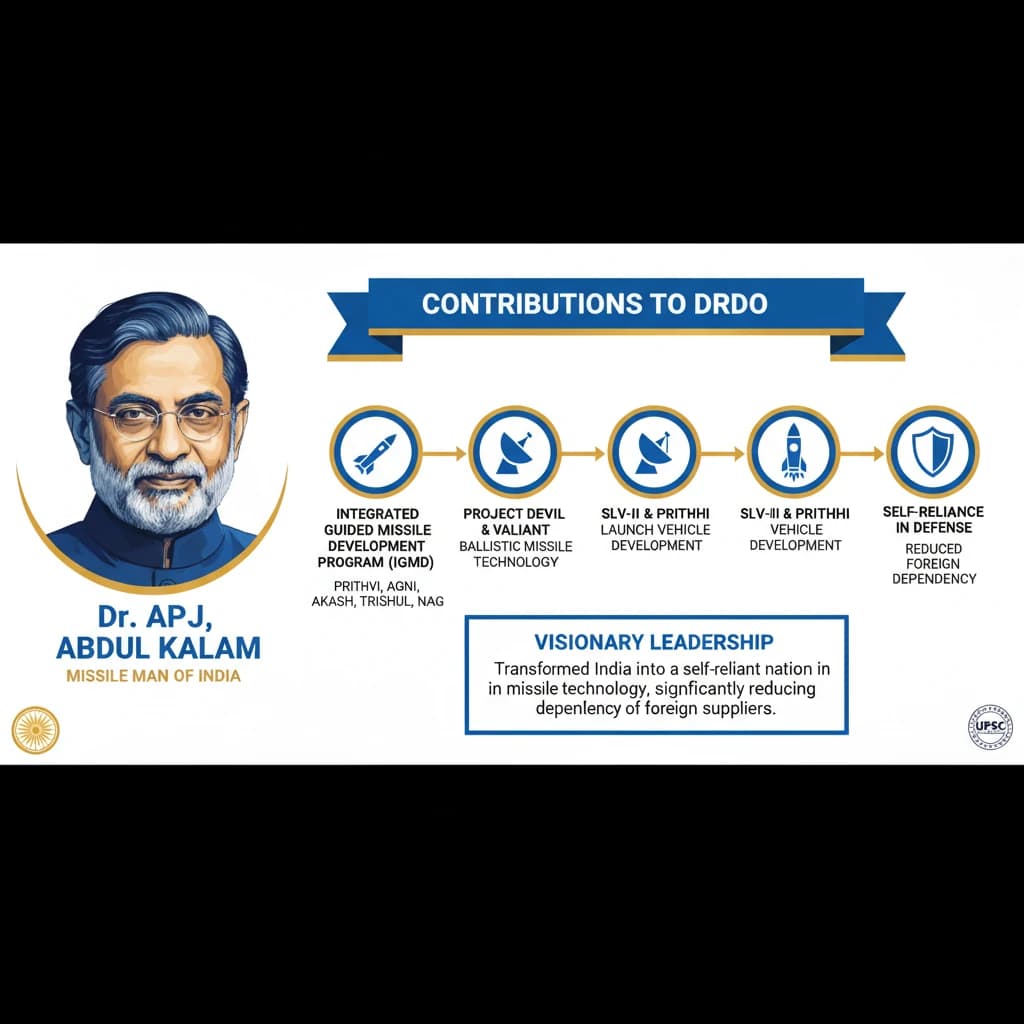 What are the Contributions of Dr. APJ Abdul Kalam to DRDO?