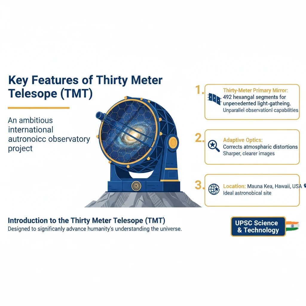 What are the Key Features of Thirty Meter Telescope (TMT)?