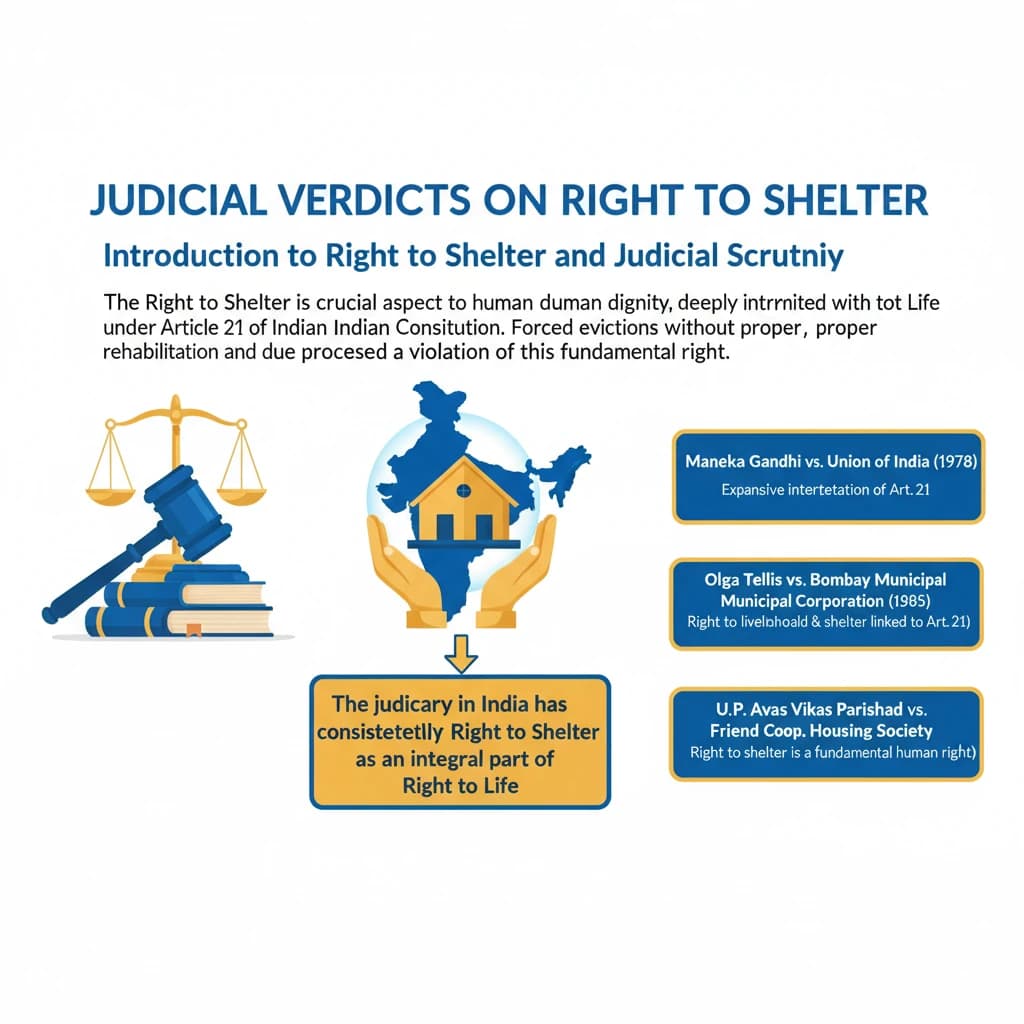 What are the Associated Judicial Verdicts Regarding Right to Shelter?