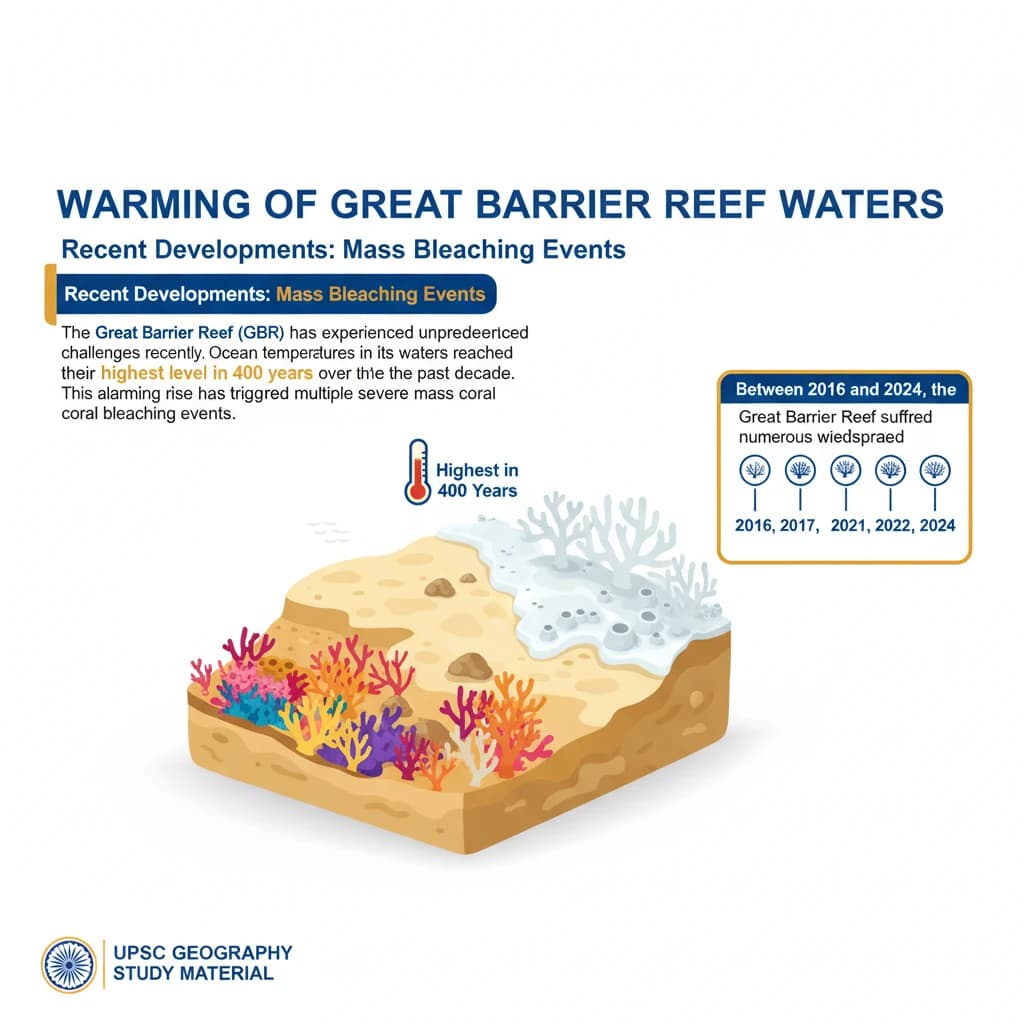 Warming of Great Barrier Reef Waters