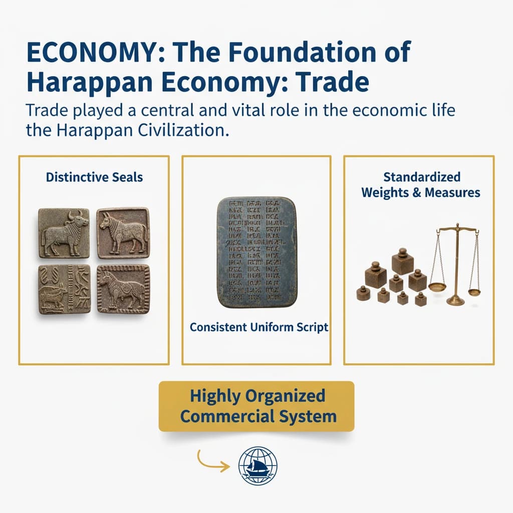 Harappan Economy: Trade, Barter System, and External Commerce